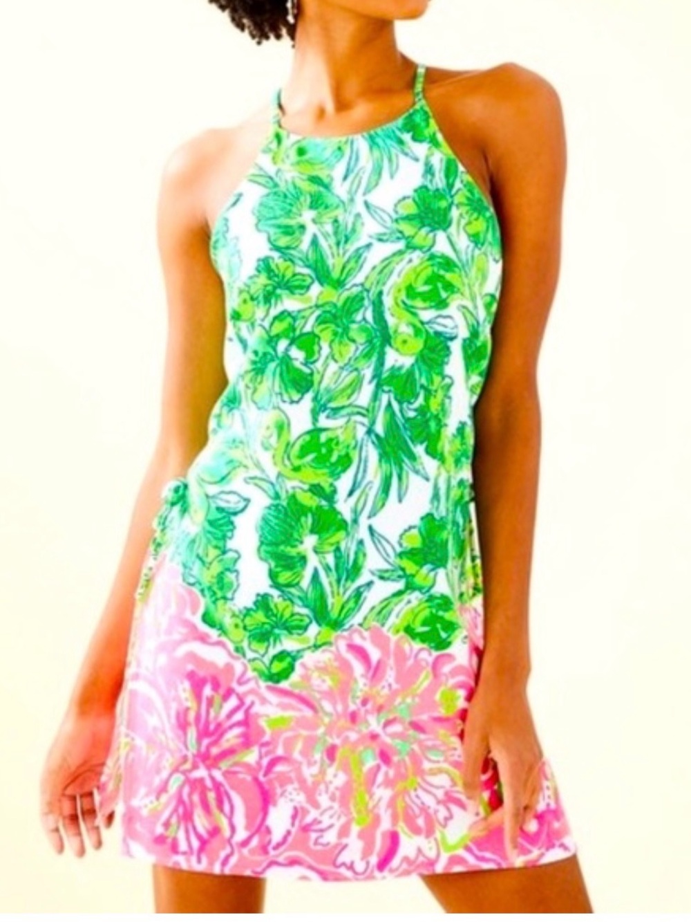 Lilly Pulitzer Pearl Romper Flamingle Engineered Flamingos Floral. Size 16